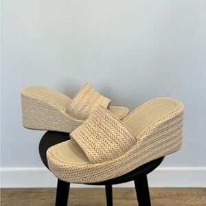 Madden Girl Cream Woven Wedges